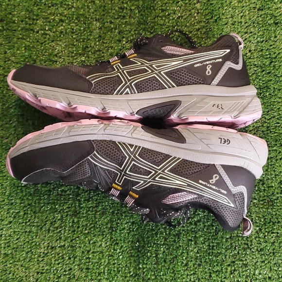 ASICS Black & Pink Womens Gel Venture 9W - Picture 6 of 12